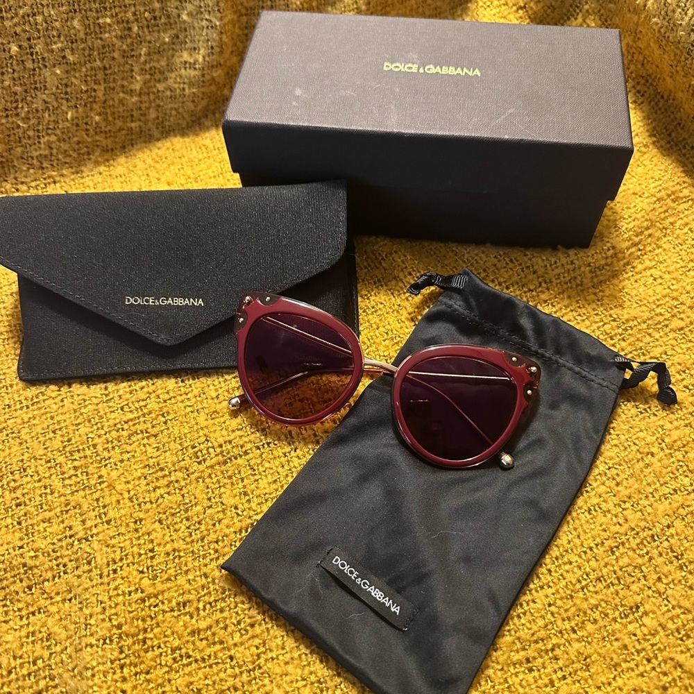 Dolce & Gabbana Burgundy Sunglasses